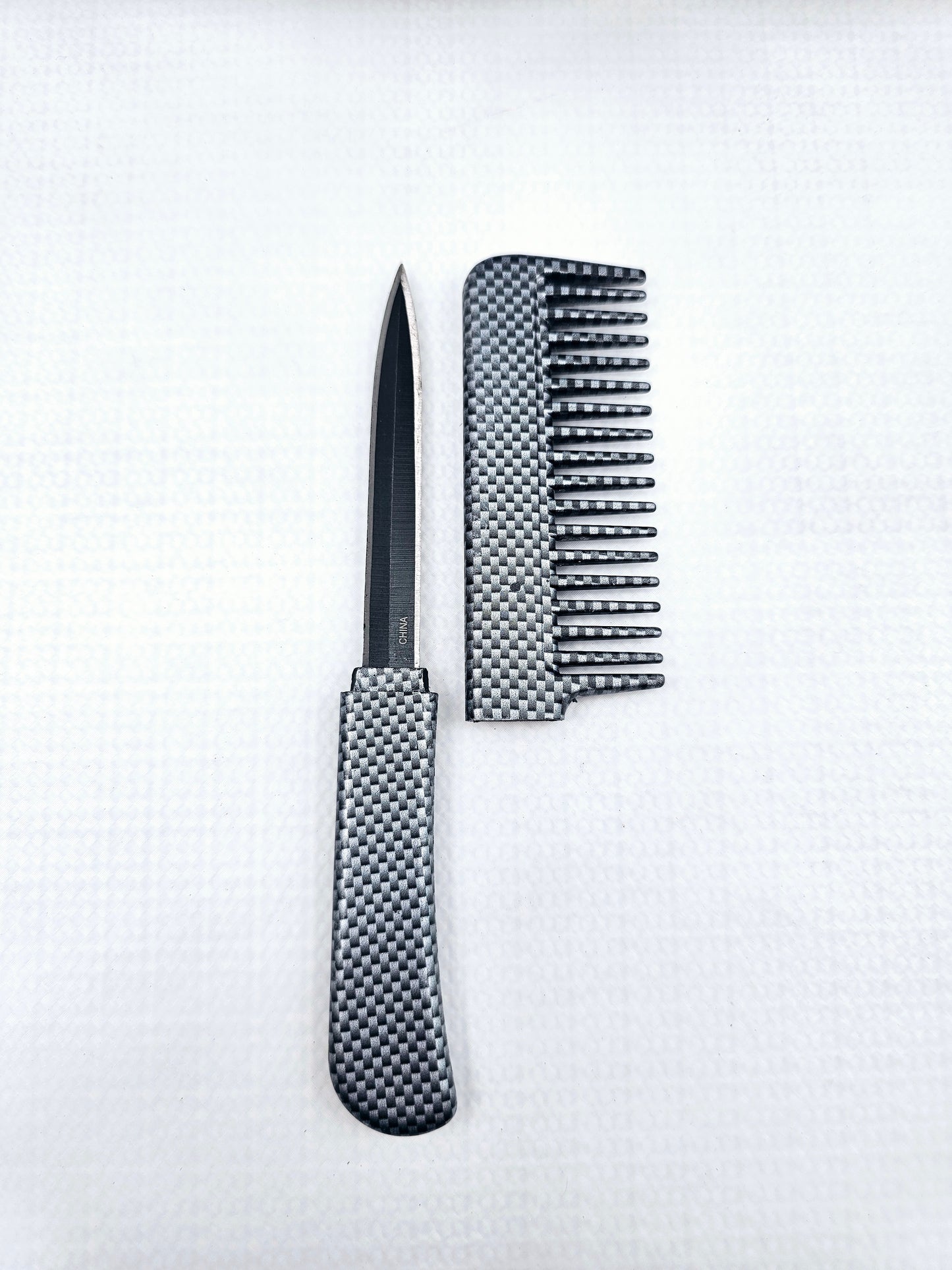 Black & Silver I Mini Hair Comb | Concealed Knife