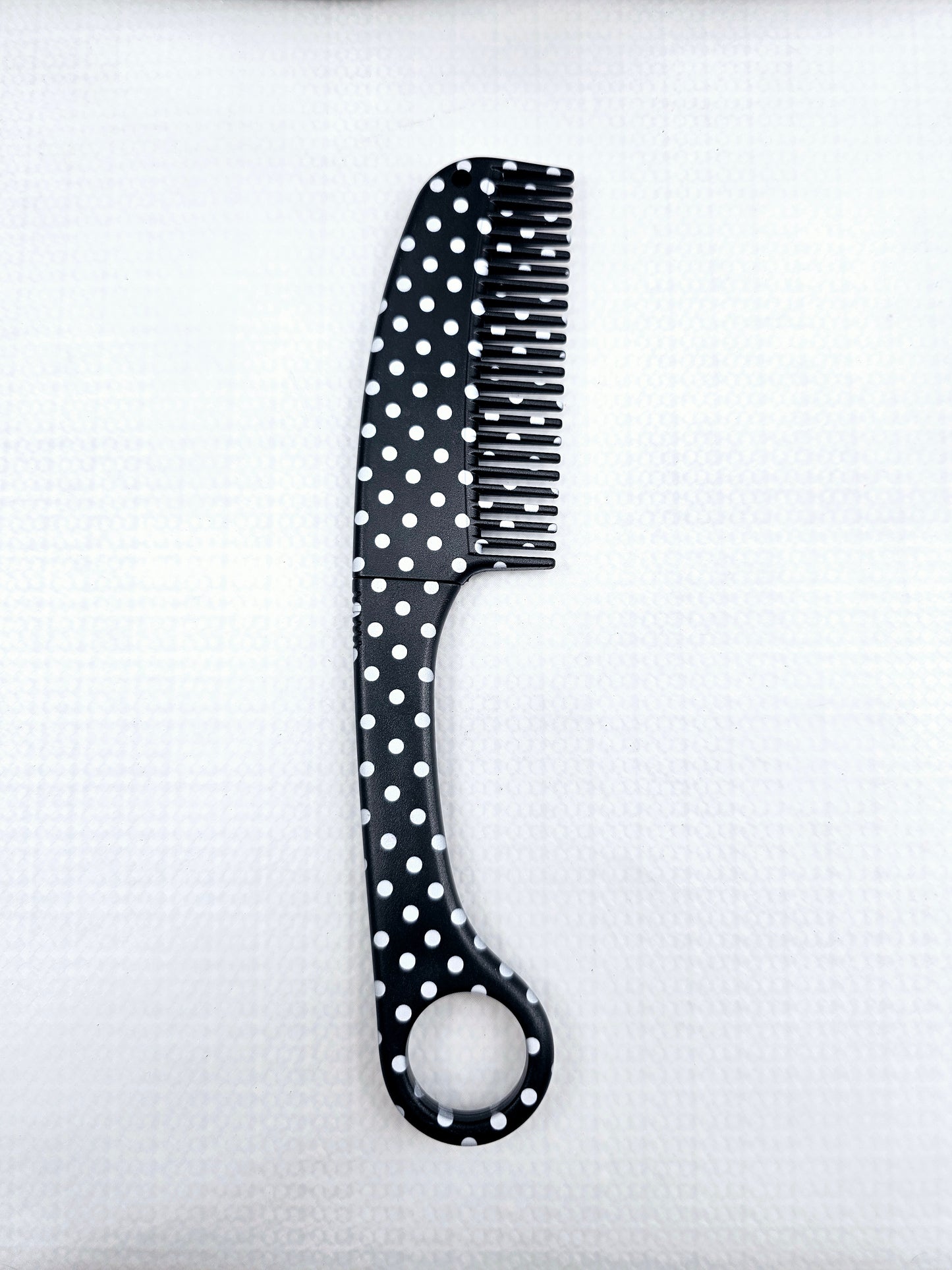 Black Polka Dot | Hair Comb | Knife