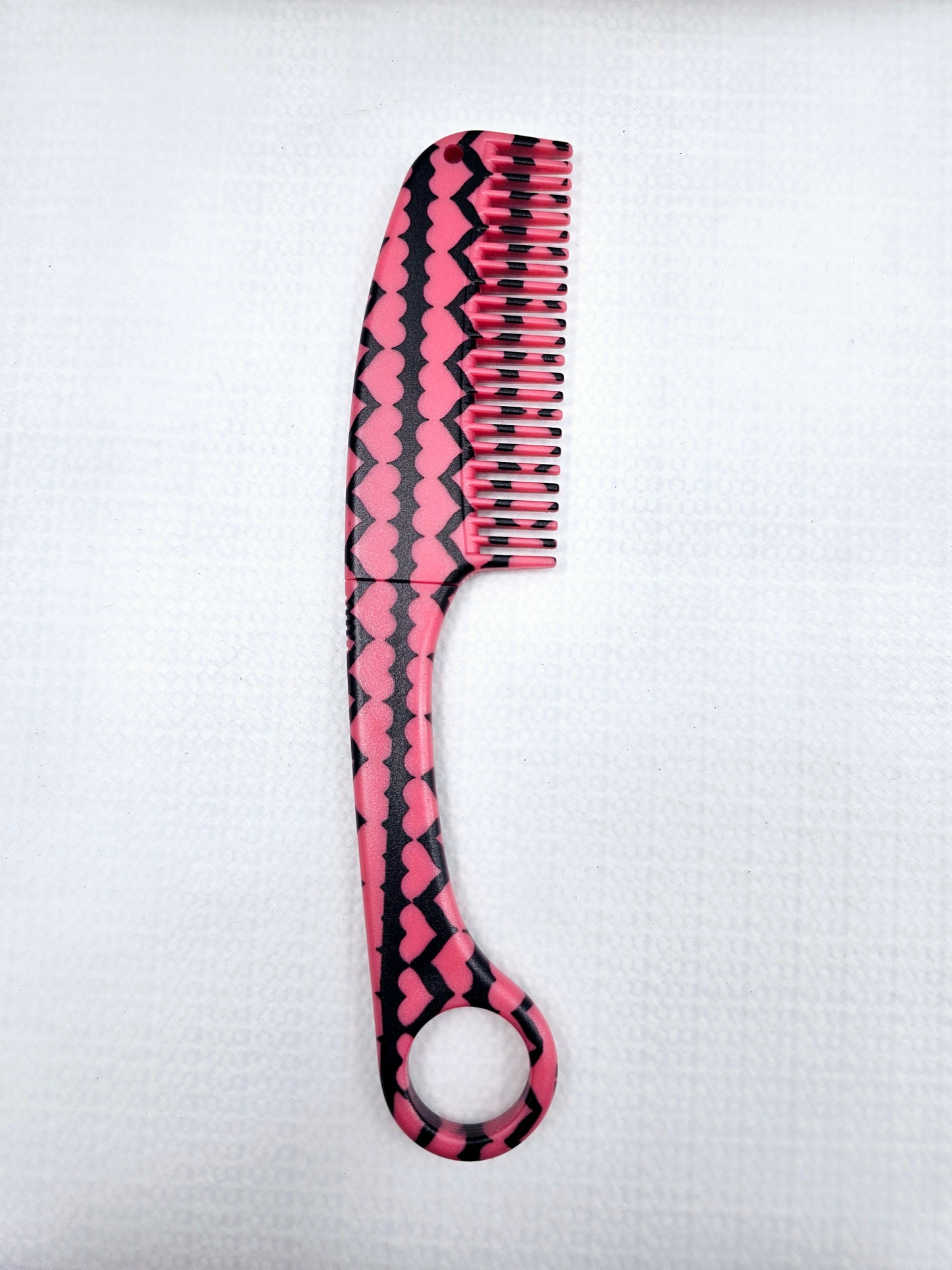 Pink Heart | Hair Comb | Concealed Knife
