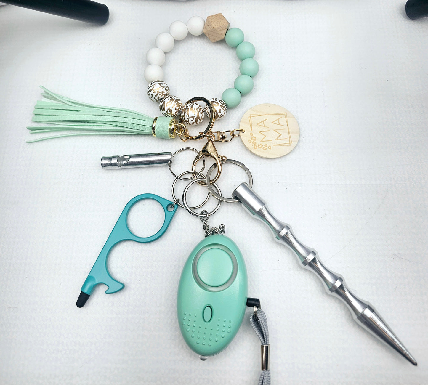Cheetah Safety Wristlet Keychain Sets