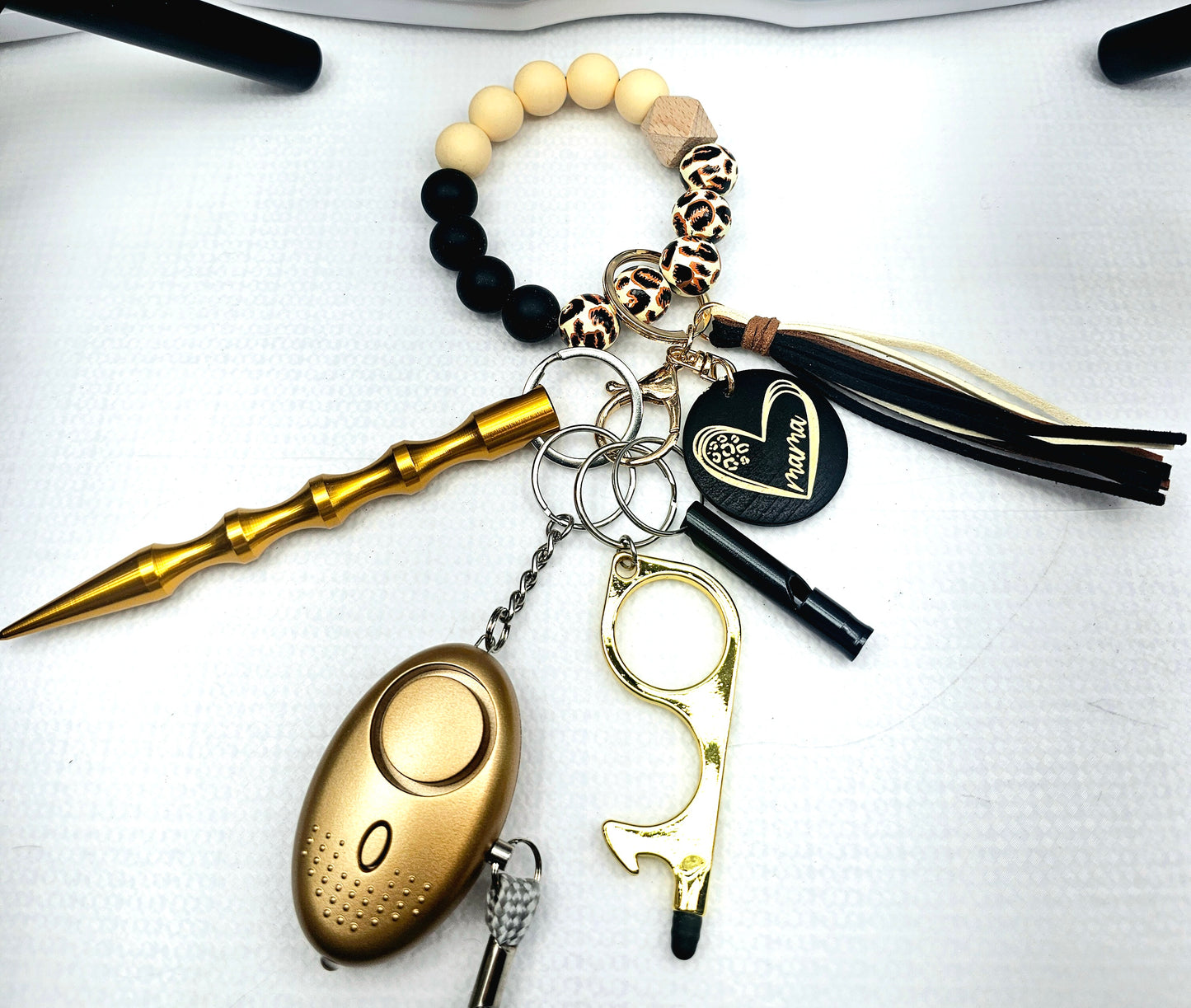 Cheetah Safety Wristlet Keychain Sets