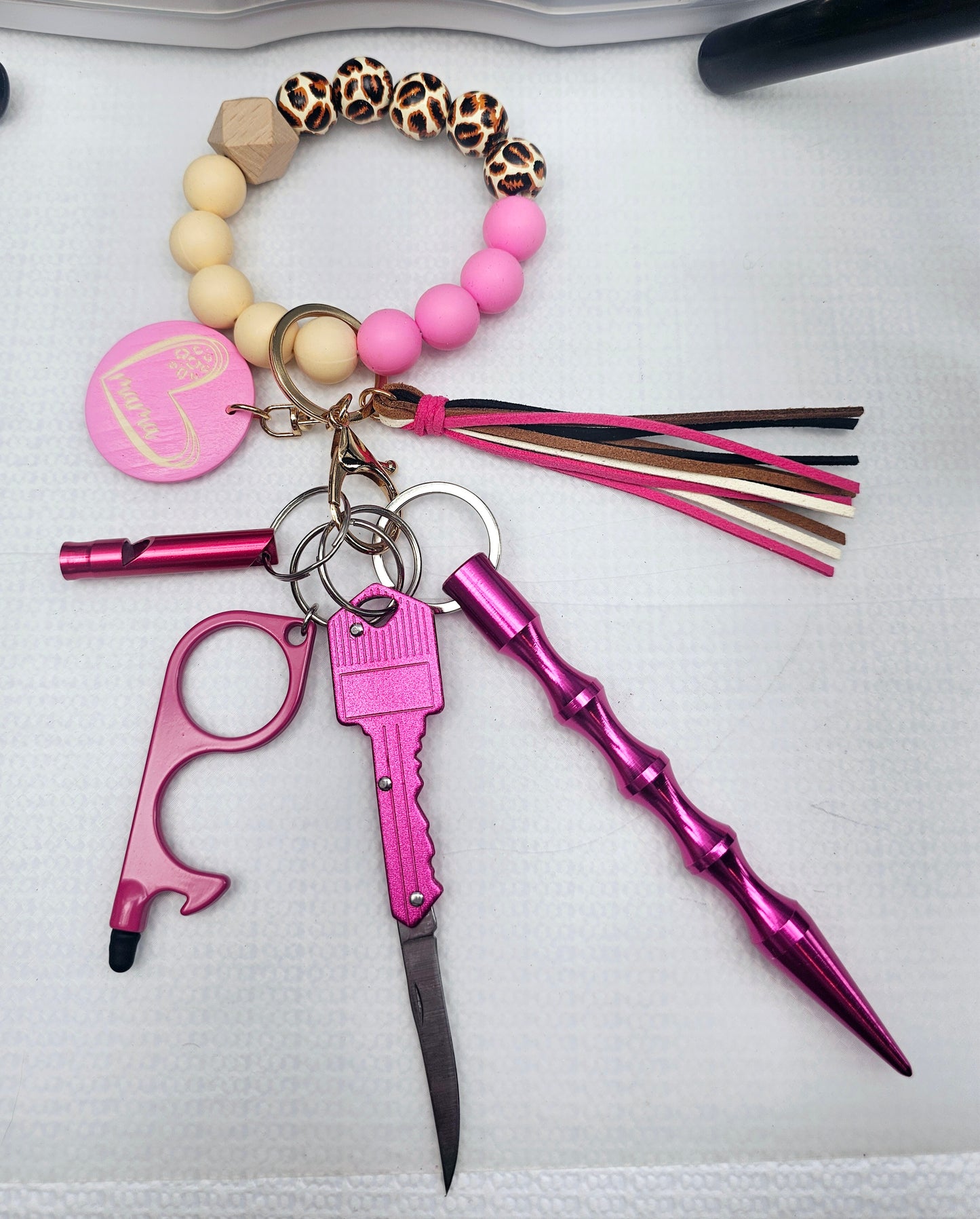 Cheetah Safety Wristlet Keychain Sets