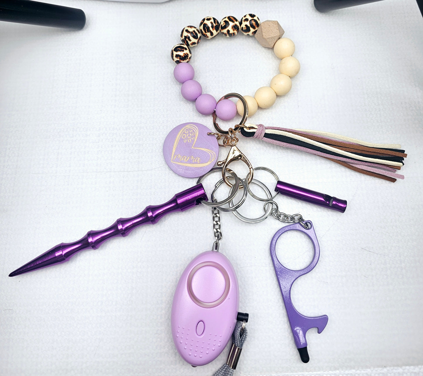 Cheetah Safety Wristlet Keychain Sets