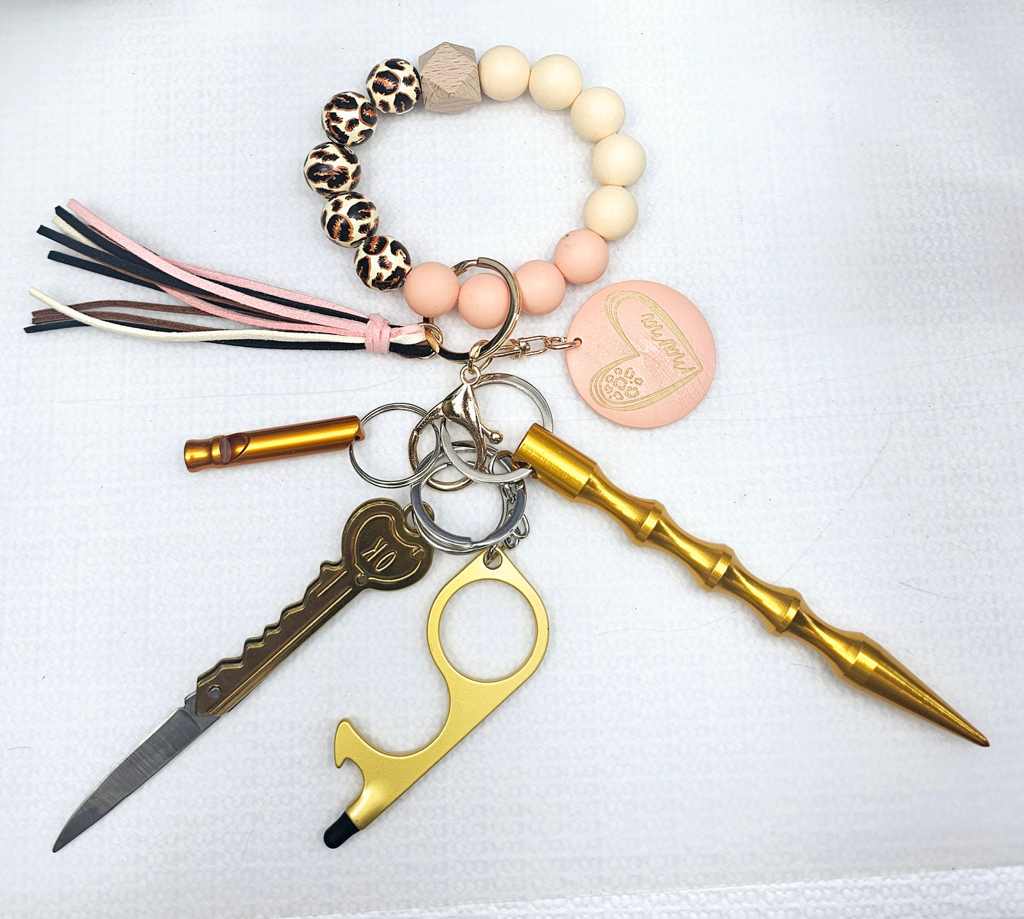 Cheetah Safety Wristlet Keychain Sets