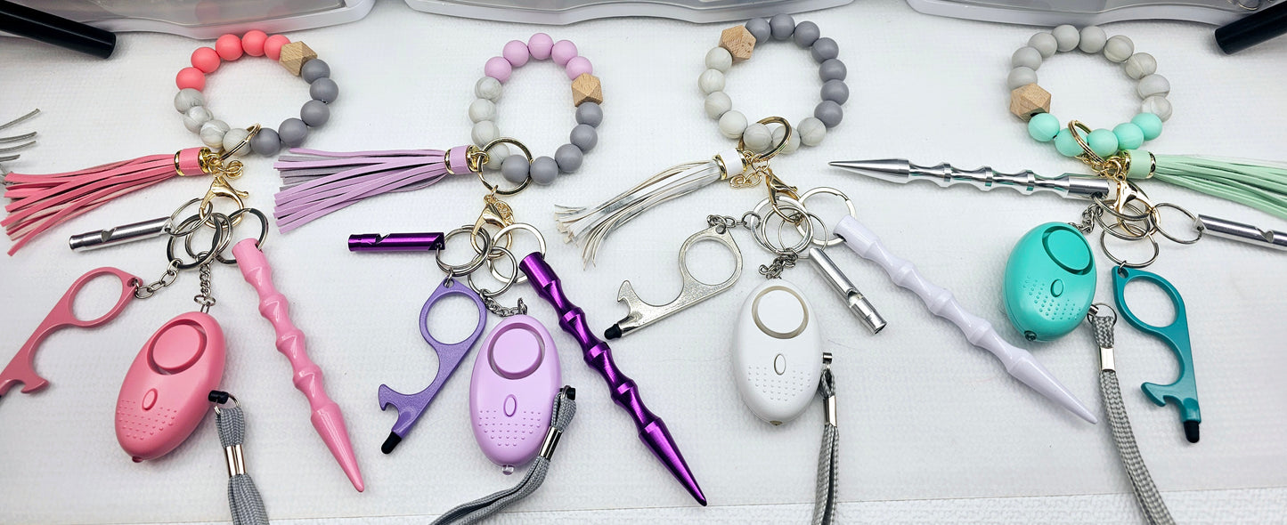 Daisy Chains Beaded Wristlet Keychain Sets