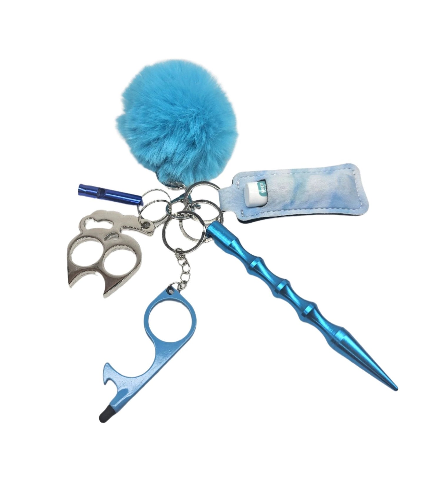 Blue | Pom-Pom | Keychain Set
