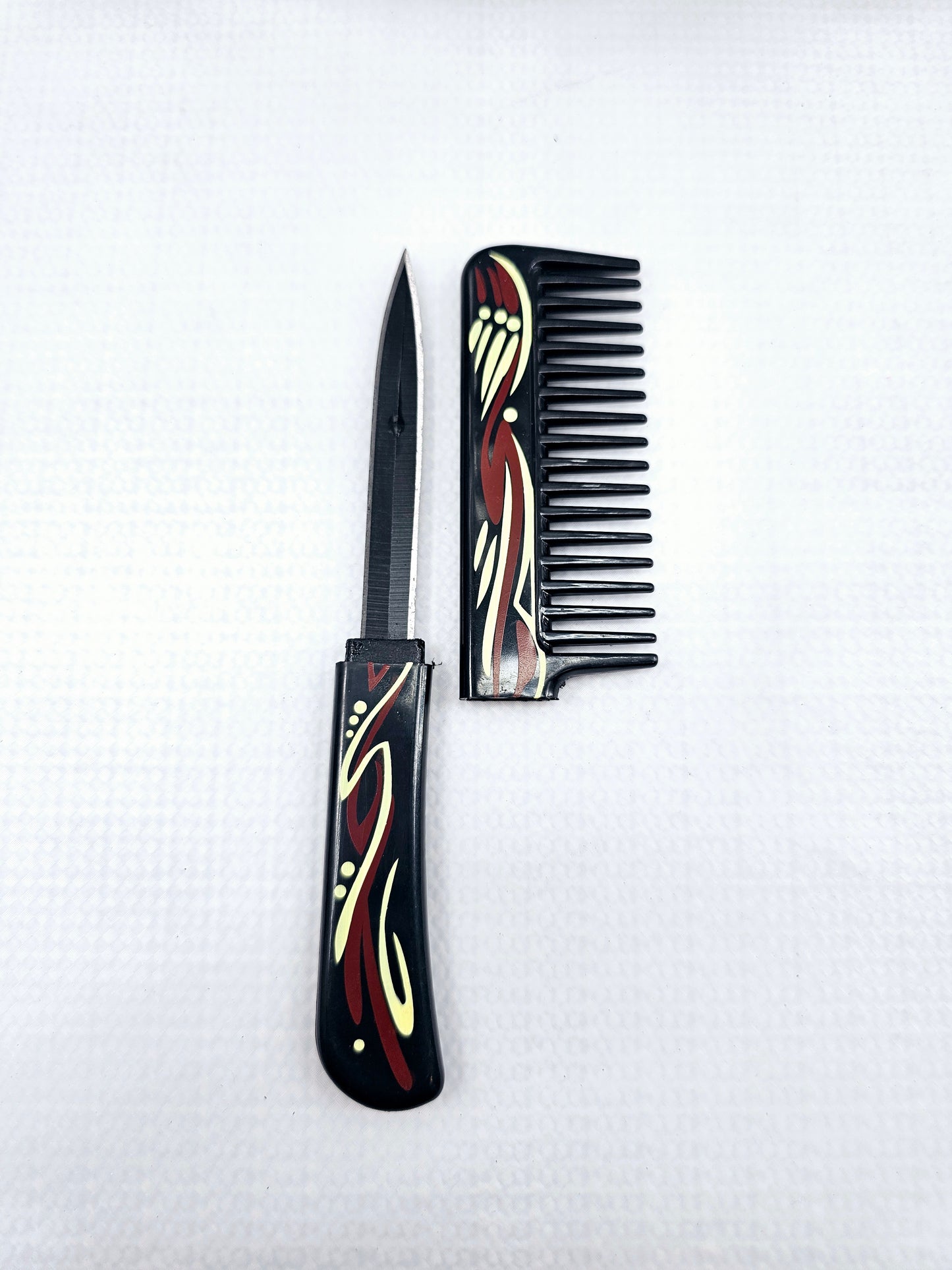 Black & Red I Mini Hair Comb | Concealed Knife