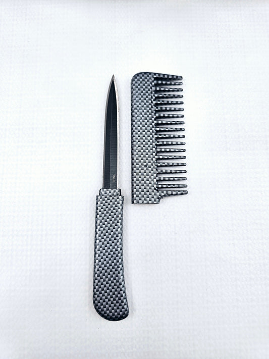 Black & Silver I Hair Comb | Concealed Knife