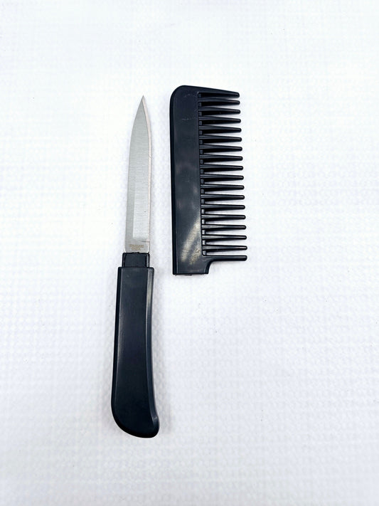 Black I Hair Comb | Concealed Knife