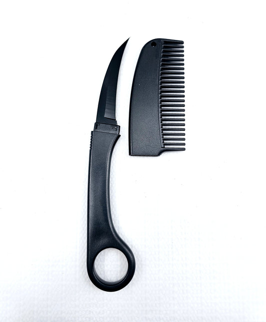 Black | Hair Comb | Concealed Knife