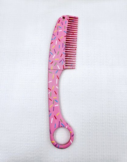 Pink | Sprinkle Hair Comb | Concealed Knife