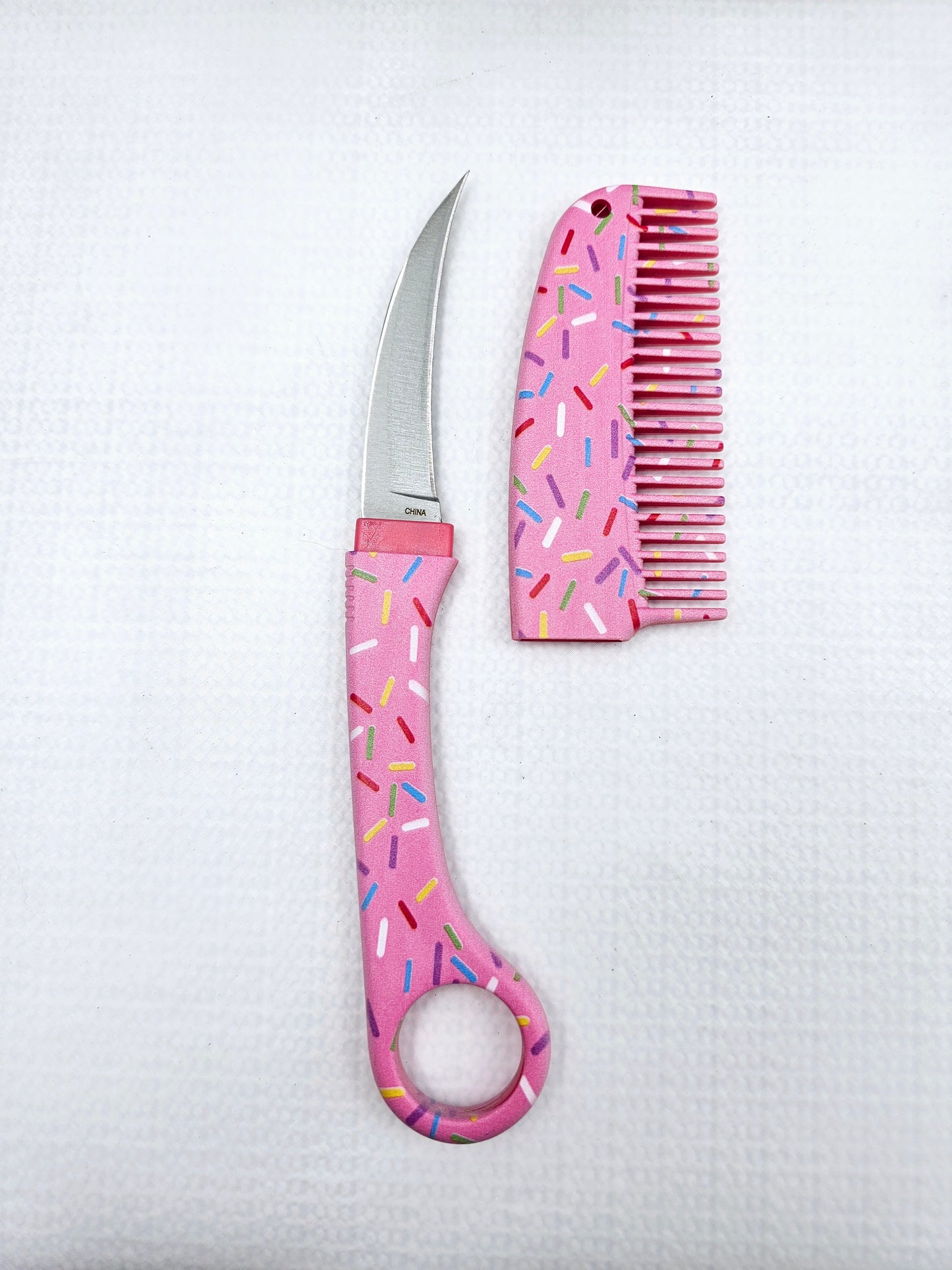 Pink | Sprinkle Hair Comb | Concealed Knife