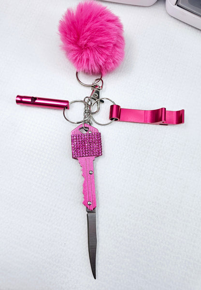 Mini-Pom Self-Defense Keychain Sets