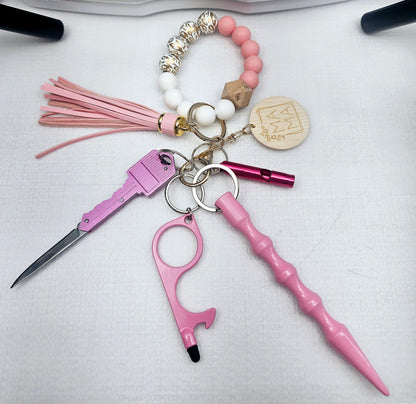 Cheetah Safety Wristlet Keychain Sets