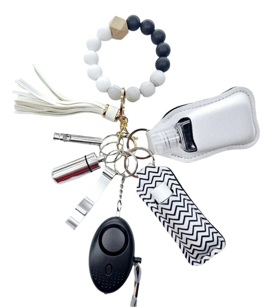 Black & White | Beaded Keychain Set