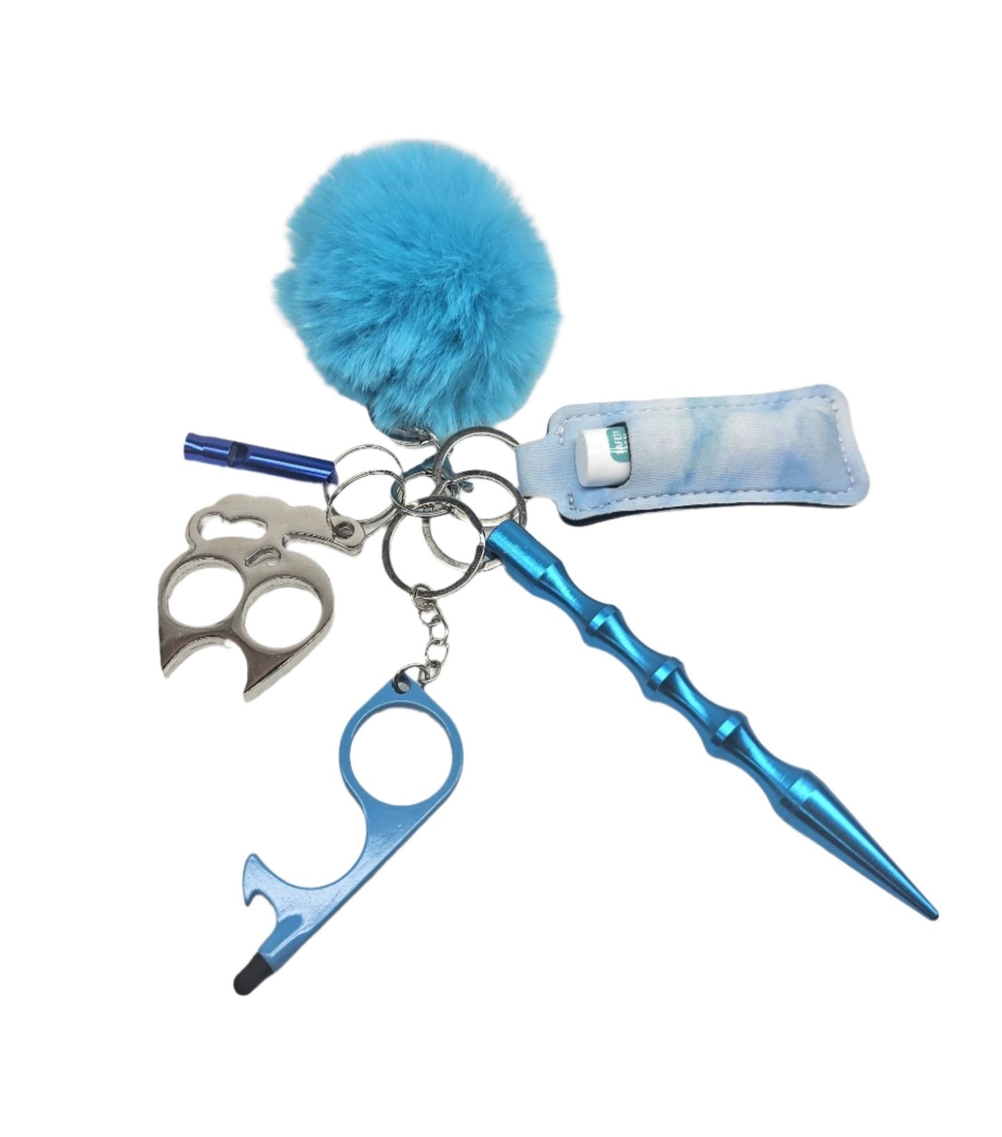 Blue | Pom-Pom | Keychain Set