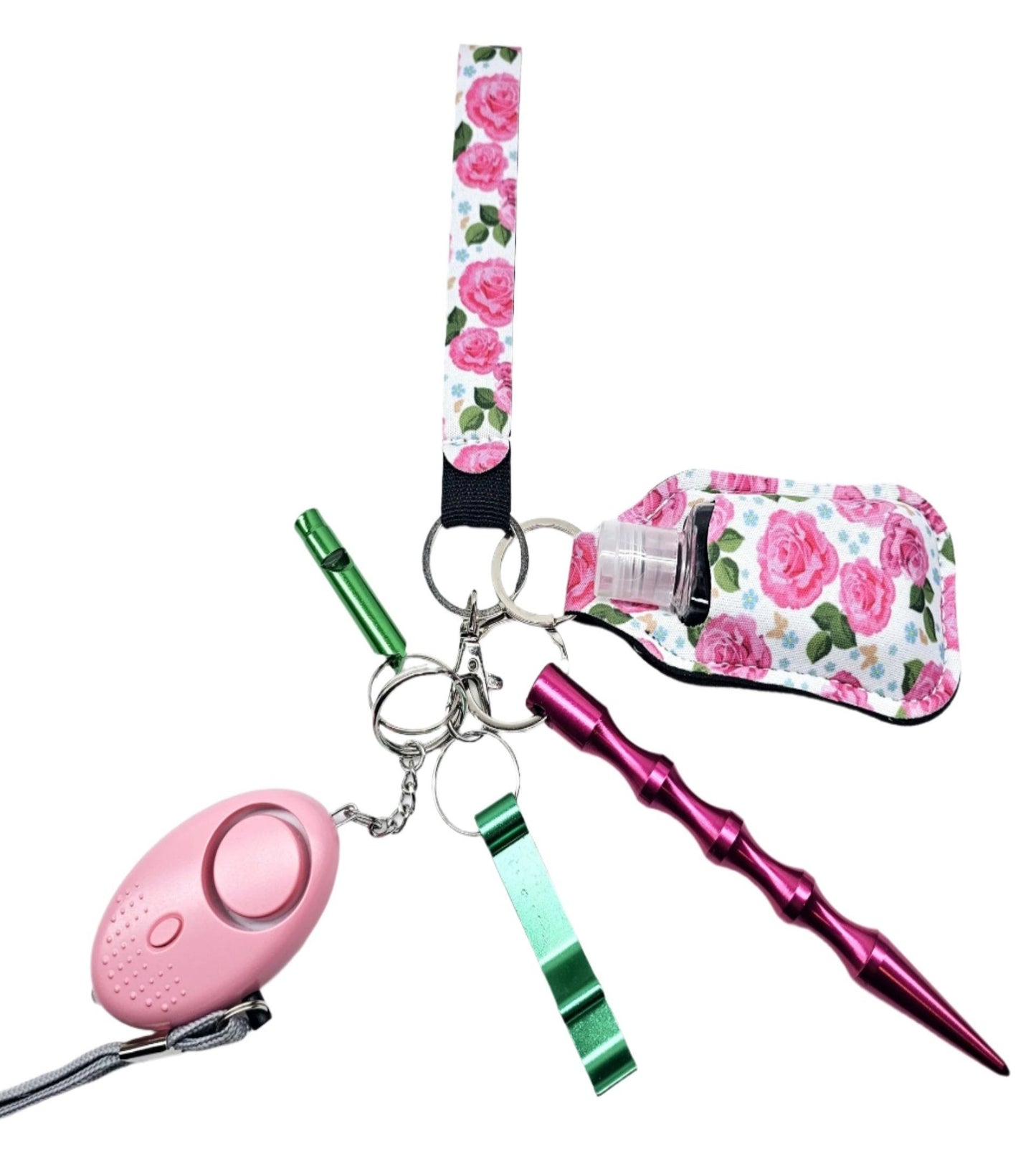 Hot Pink and Green | Flower Keychain Set