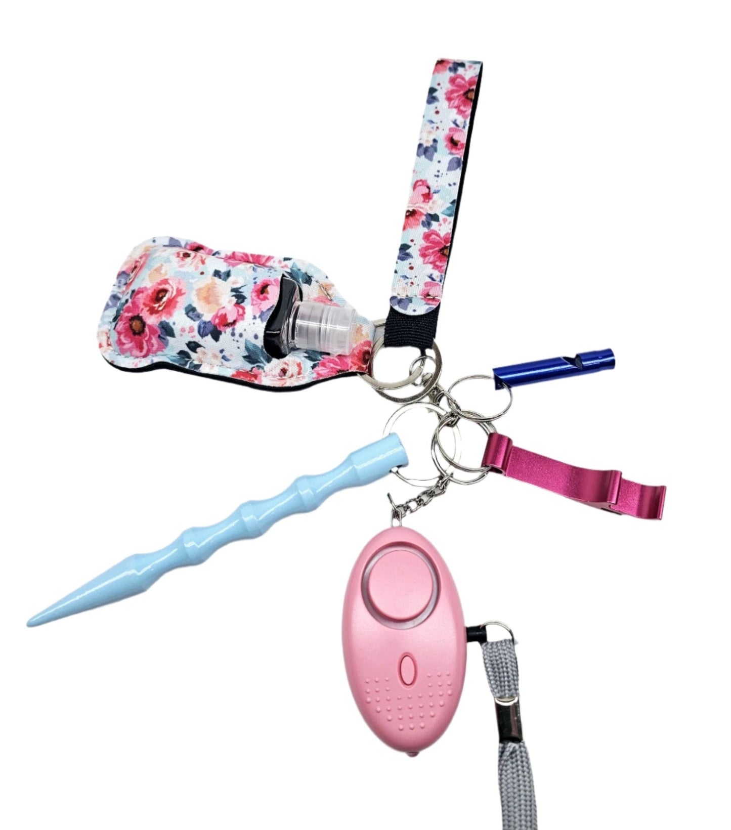 Hot Pink and Blue | Flower Keychain Set