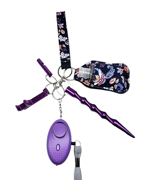 Purple | Flower | Keychain Set