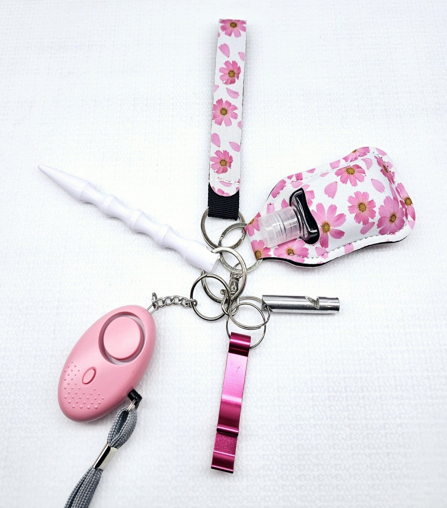 Pink and White | Flower | Keychain Set