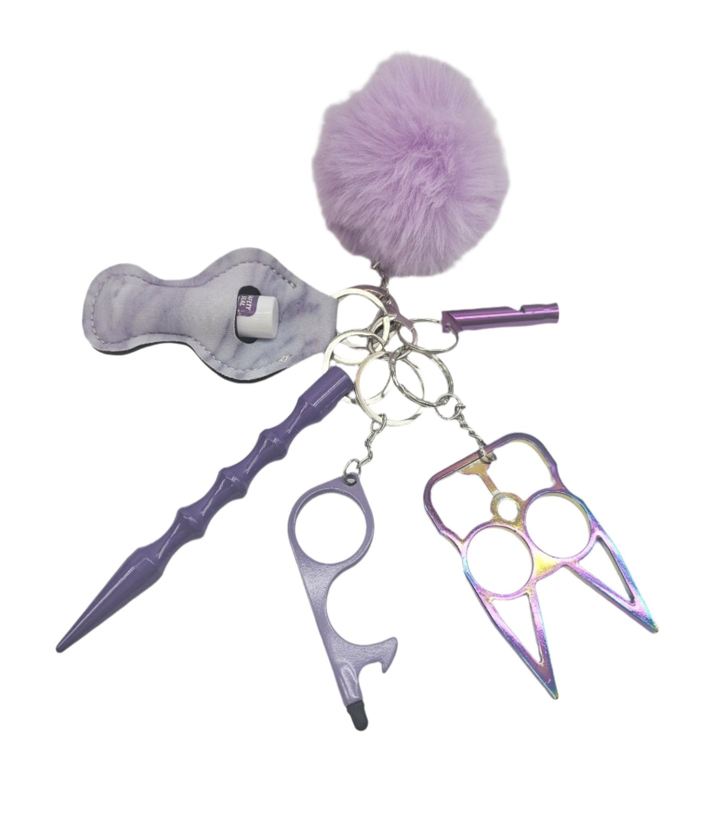 Purple | Pom-Pom | Keychain Set