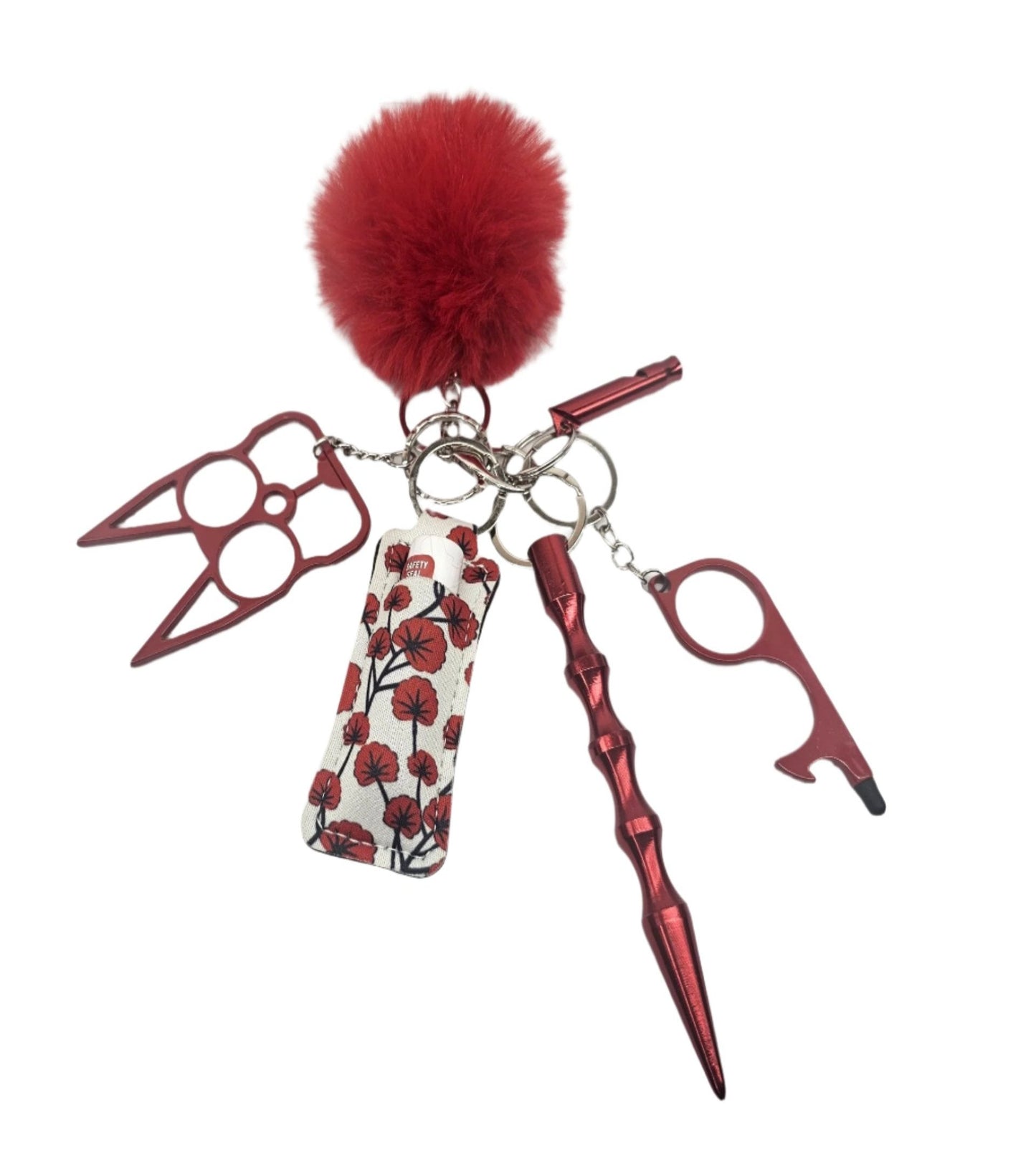 Red | Pom-Pom | Keychain Set